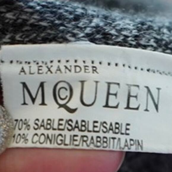 Alexander McQueenPullover Sweater Gray Womens SZ M Rabbit/Sable/Wool - Picture 5 of 7